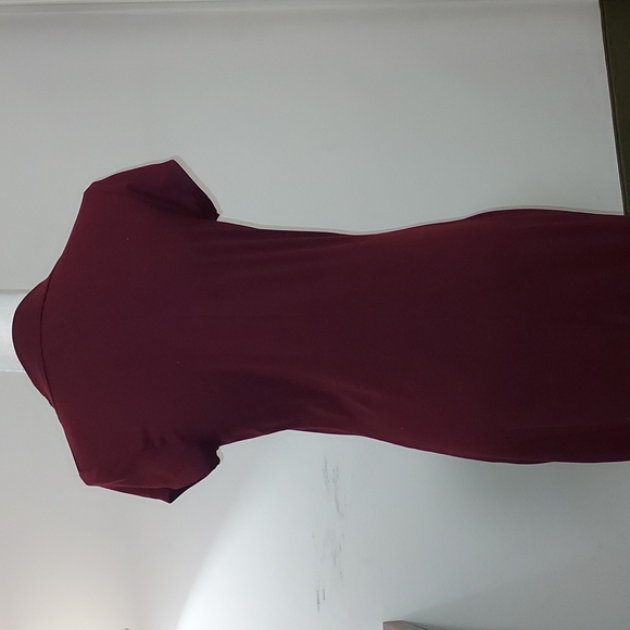 BURGUNDY BODYCON MAXI DRESS ; SIZE L ❤️ - Picture 2 of 3